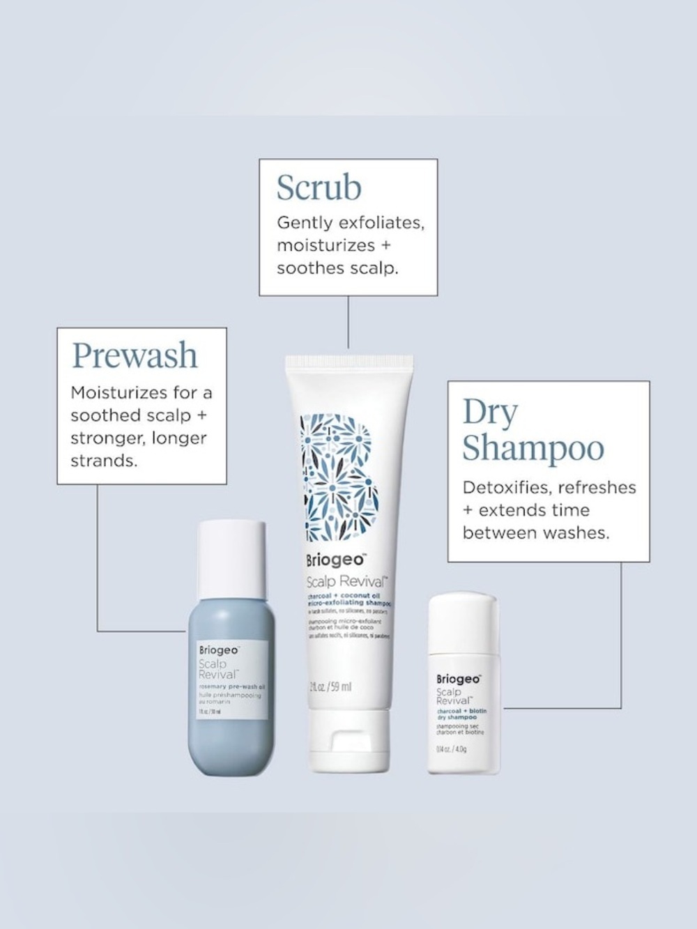 Briogeo Scalp Revival Moisture + Detox + Refresh Minis Kit for Dry, Flaky Scalp - Picture 2 of 9